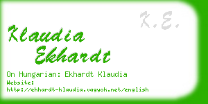 klaudia ekhardt business card